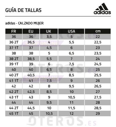 tallas adidas calzado mujer